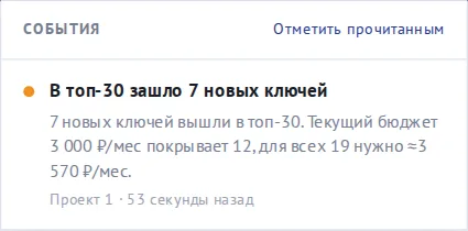 Список событий